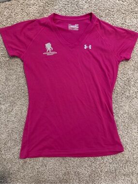 Under Armour Women's Bright Pink V-Neck Performance Tee